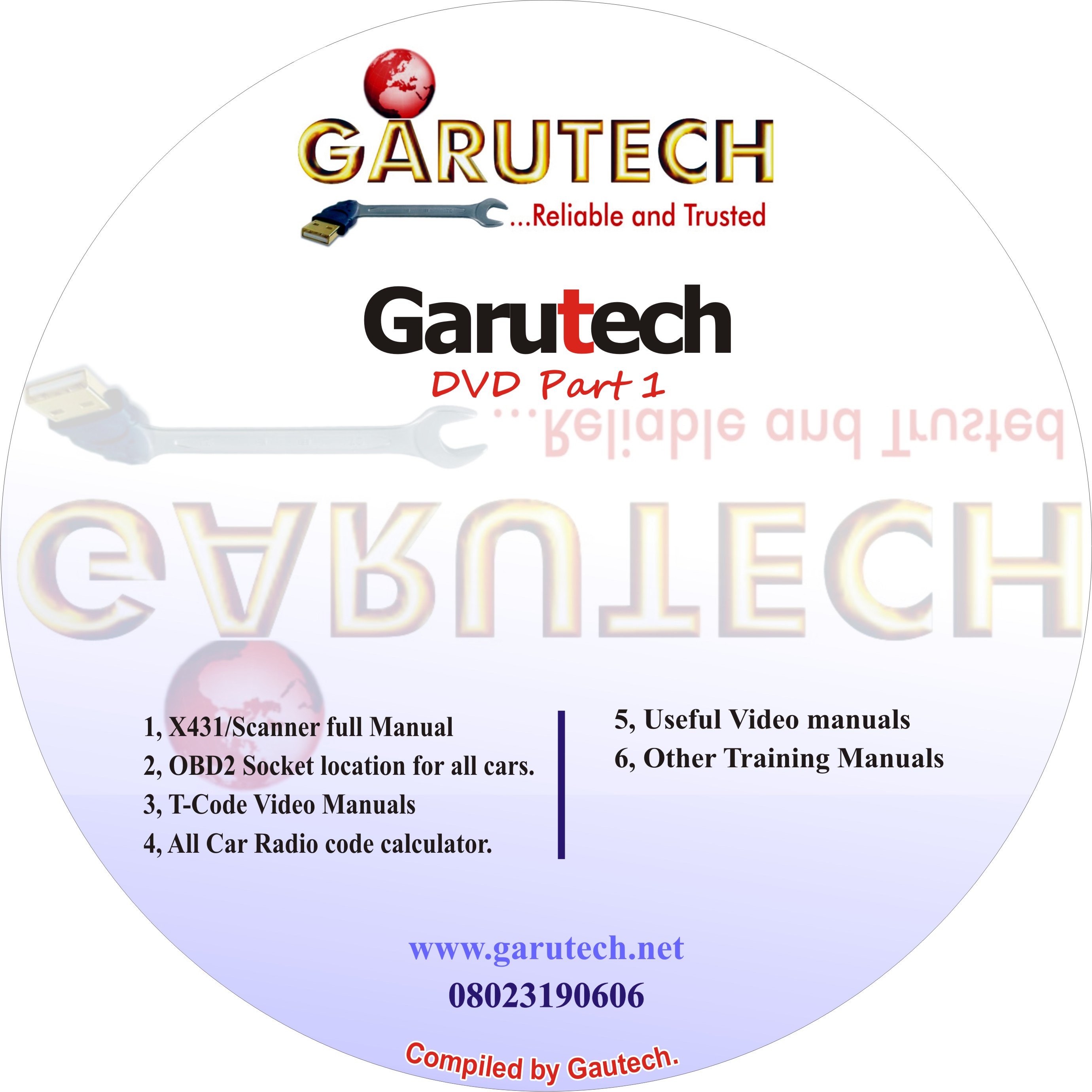 Garutech Automotive DVD compilation + Full Launch X431 Manuals